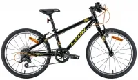 Велосипед 20" Leon GO 7 Vbr (2022) чорний з жовтим